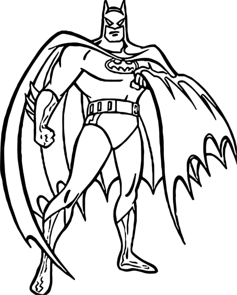 Een zwarte cape in de vorm van vleermuisvleugels en een zwart gezichtsmasker zijn de belangrijkste kenmerken van Batman.