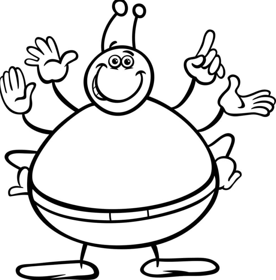 El extraterrestre gordo saluda a todos