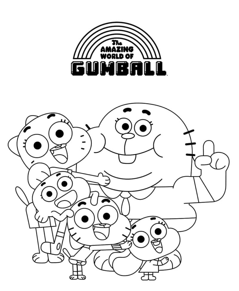 Gelukkige Gumball-familie