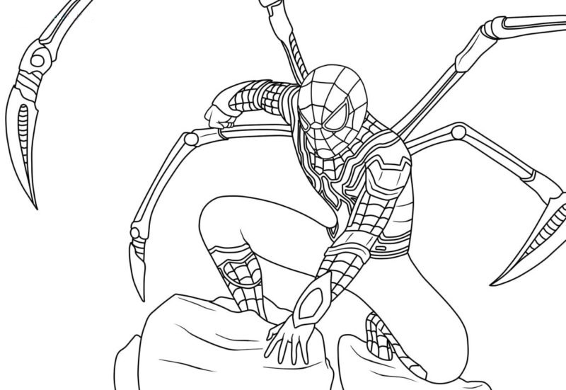 Hoogwaardige kleuring van Iron Spider-Man.
