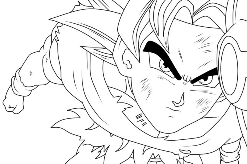 Hoogwaardige kleurplaat Goku uit de anime Dragon Ball Z