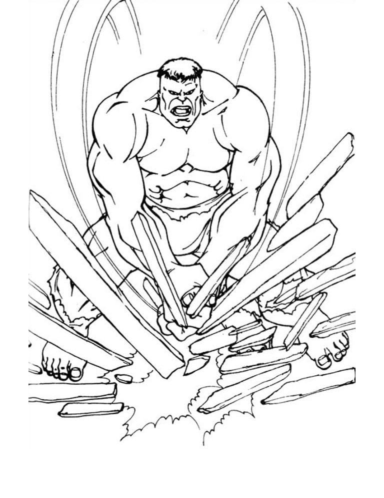 Hulk breekt veel boomstammen met één slag