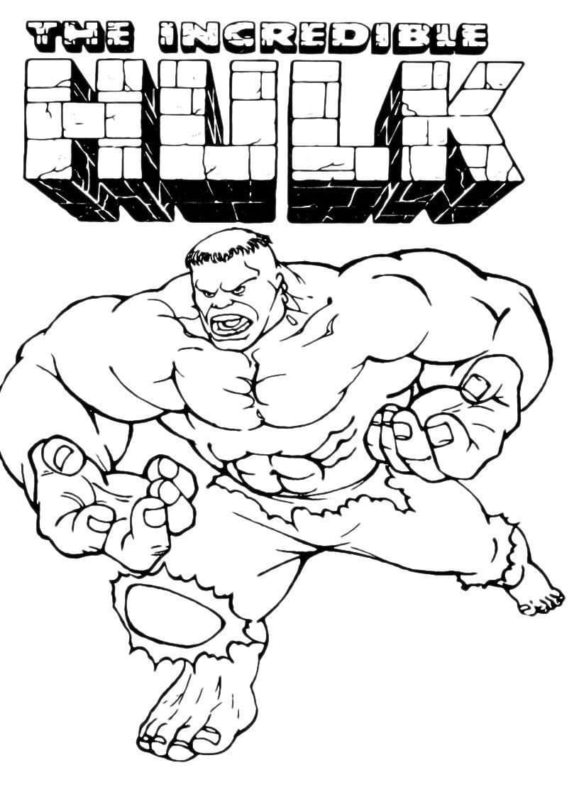 Hulk en de inscriptie boven hem – Incredible Hulk in de stijl van Marvel
