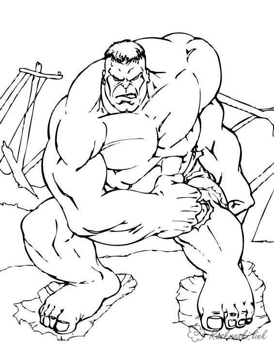 Hulk in de pose van een samoerai pakte zijn katana