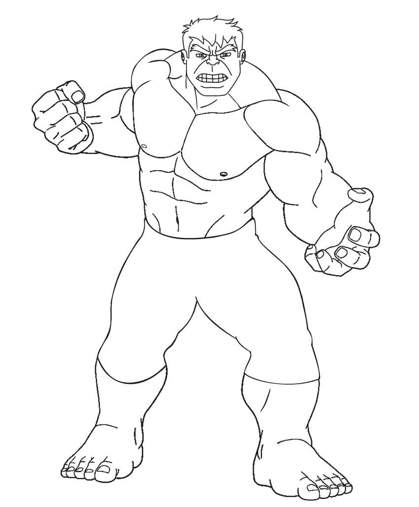 Hulk in een open houding met minimale lijnen