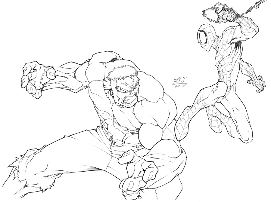 Hulk vecht tegen Spider-Man
