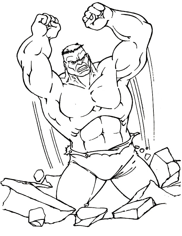 Hulk vernietigt alles om hem heen