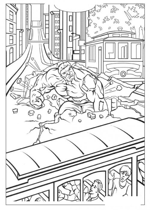 Hulk vernietigt het stadsbeeld
