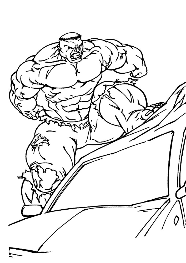 Hulk vertrapt een auto