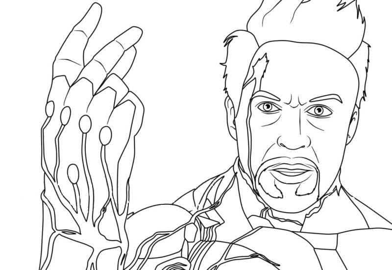 Iron Man knipt met zijn vingers in de Infinity Gauntlet