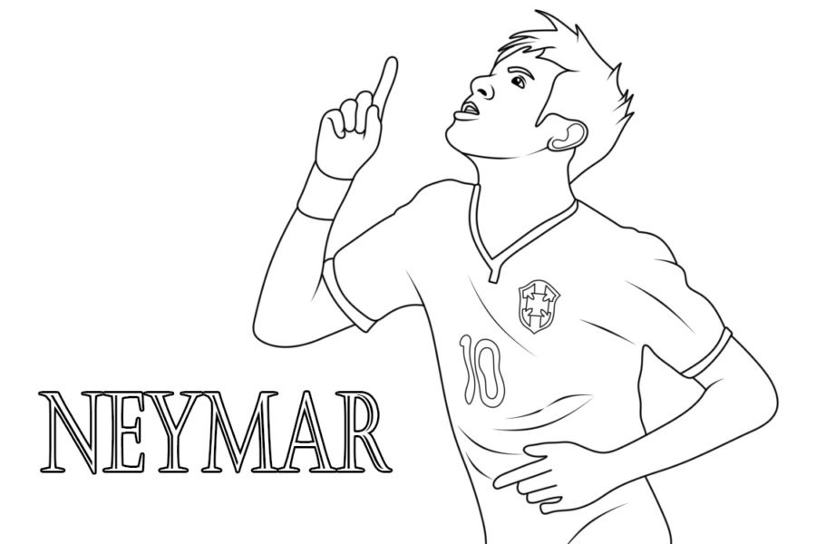 Jonge Neymar kleurplaat