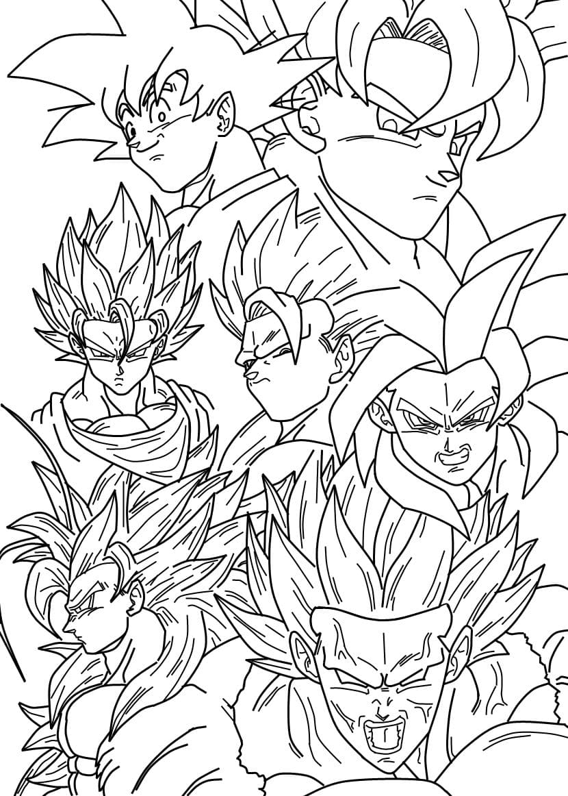 Oorlogszuchtige Goku en zijn strijders