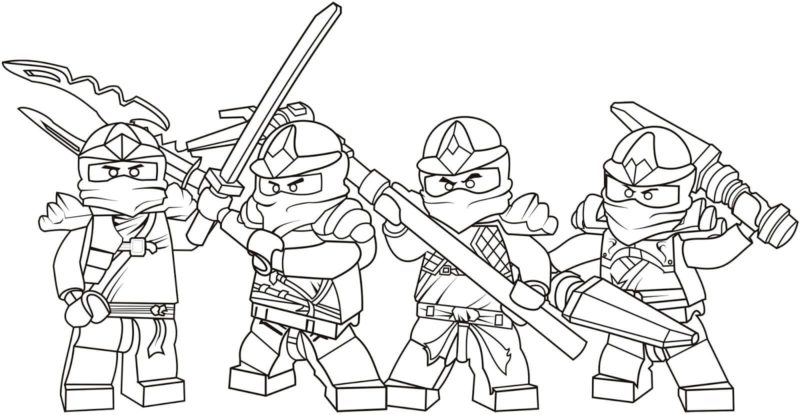 Team van vier Ninja Go