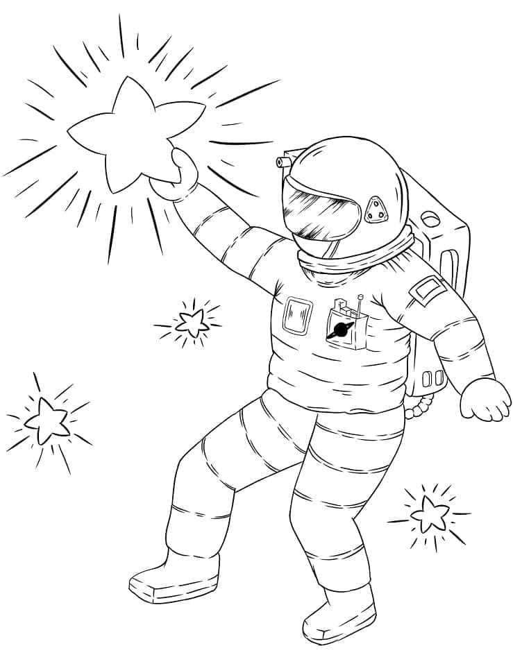 Astronaut En Ster Kleuring