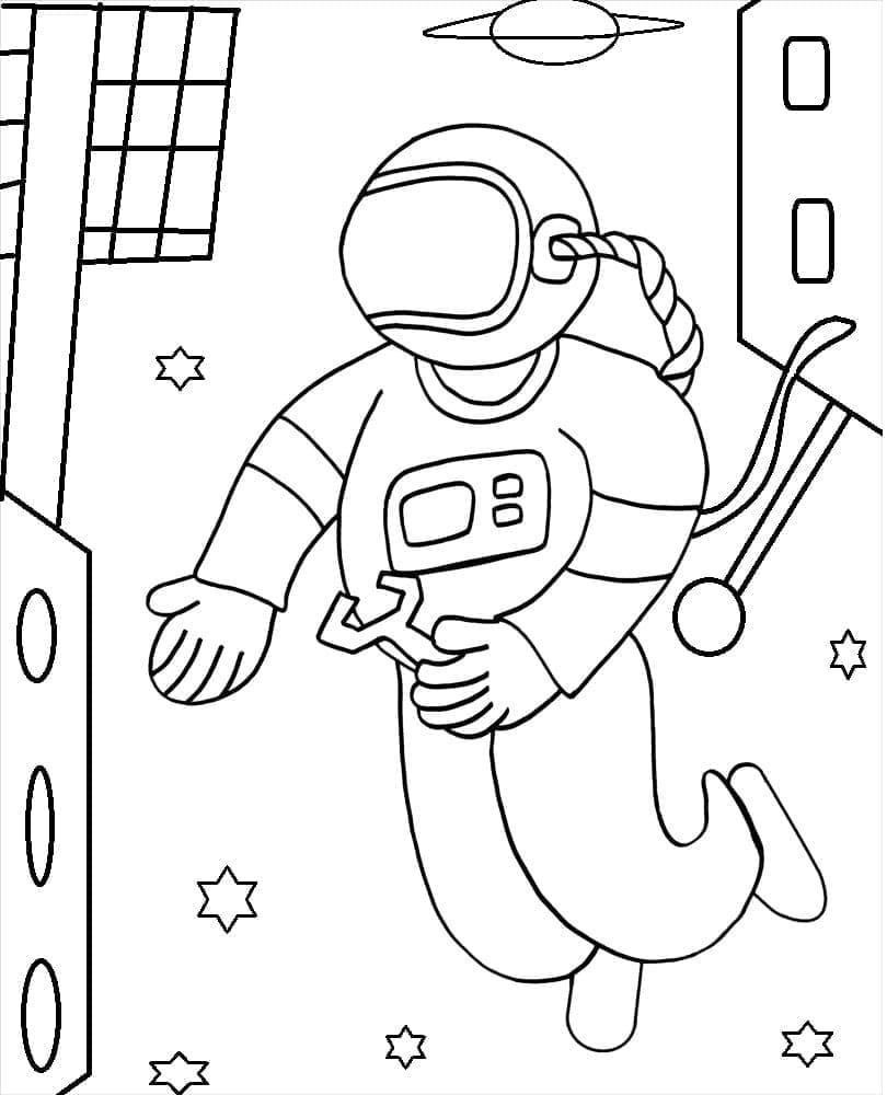 Astronaut In Raket Kleuring