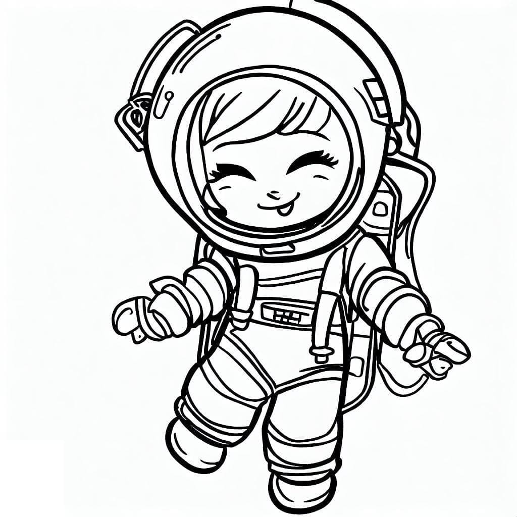 Kleine Meisje Astronaut Kleuren