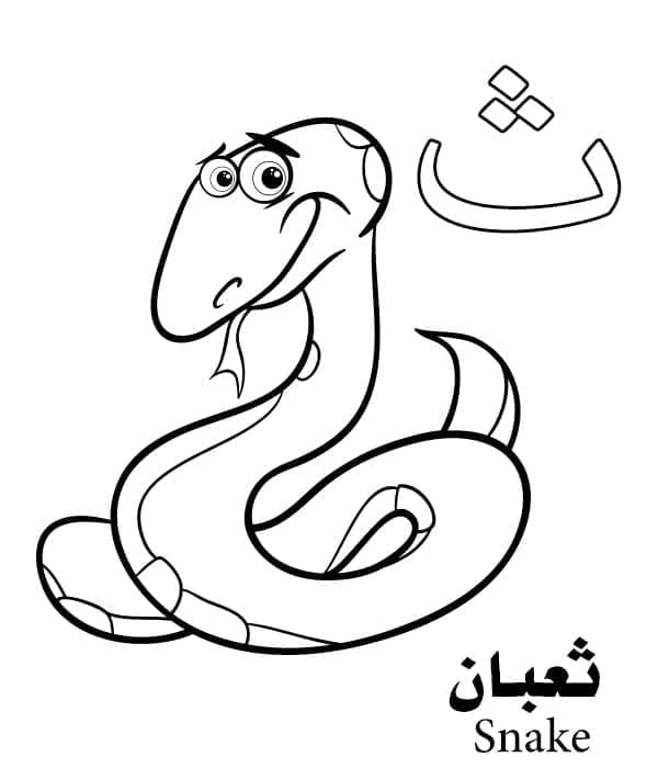 Letter Is Voor Het Kleuren Van Het Arabische Alfabet Van De Slang