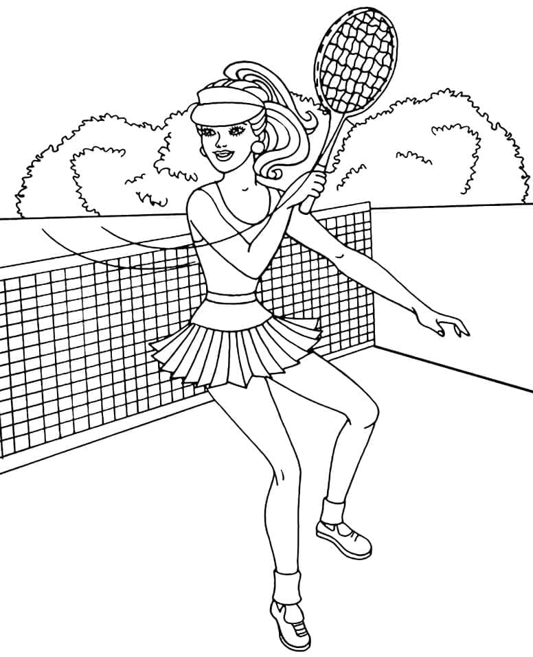 Barbie is aan het tennissen