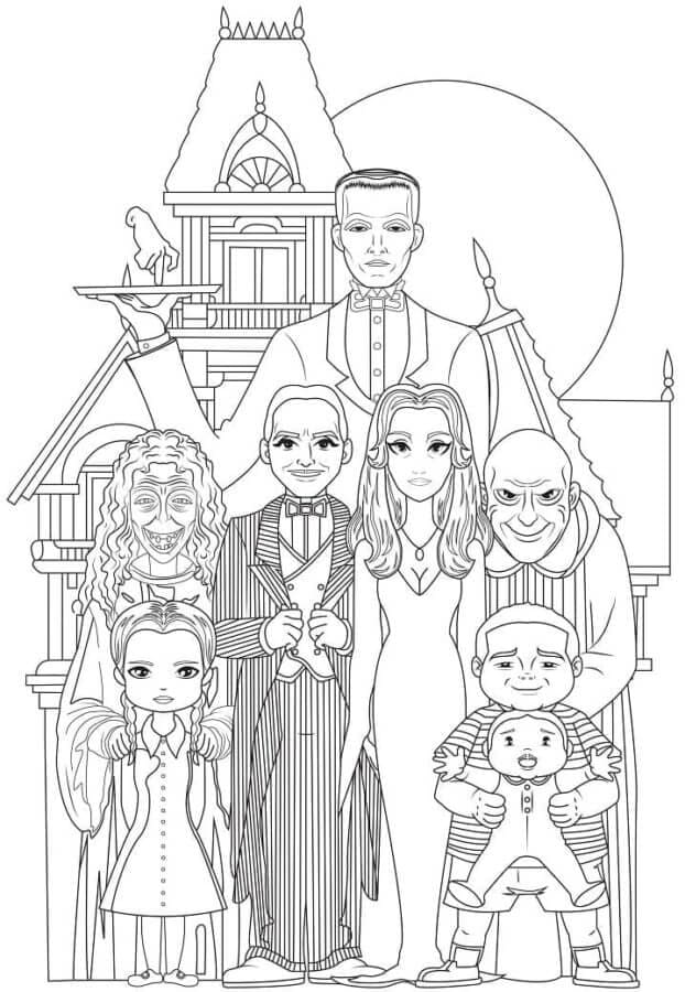 De Familie Addams Voor Het Huis