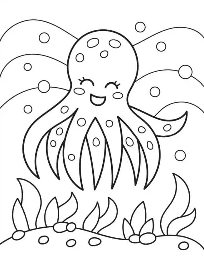 Gelukkige Octopus In De Zee