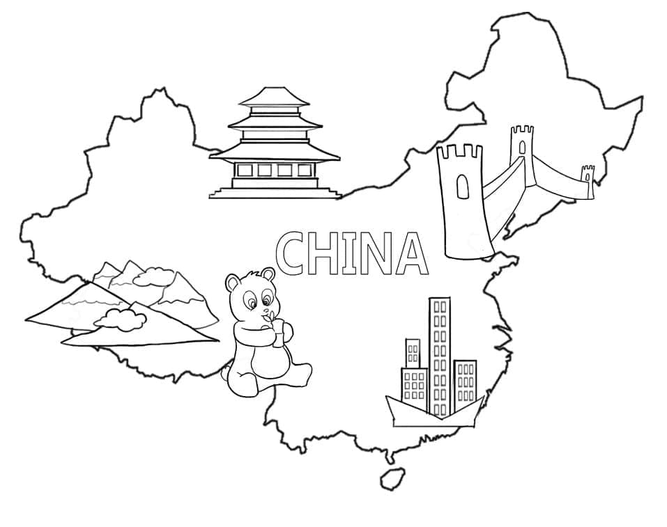 Afdrukbare Kaart Van China