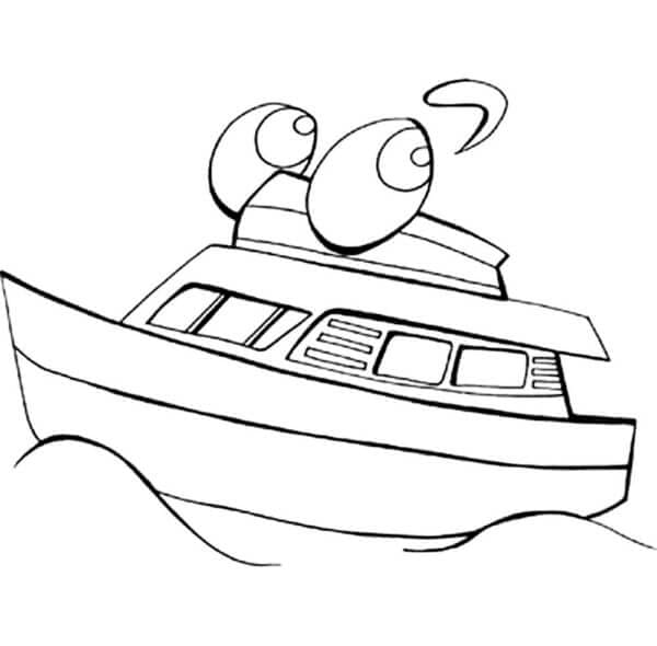 Cartoonboot Met Grote Ogen