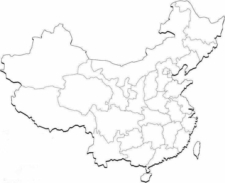China Kaart Afdrukbaar
