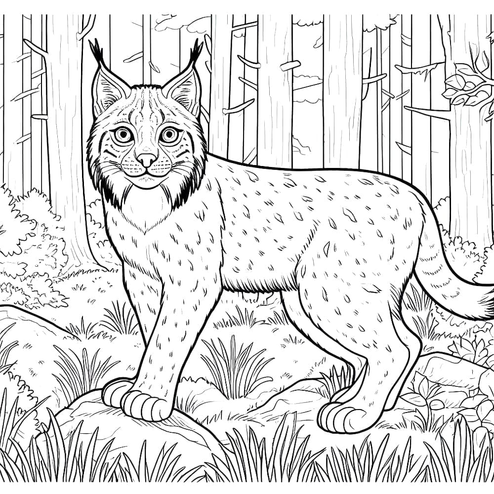 Een Lynx In Het Bos