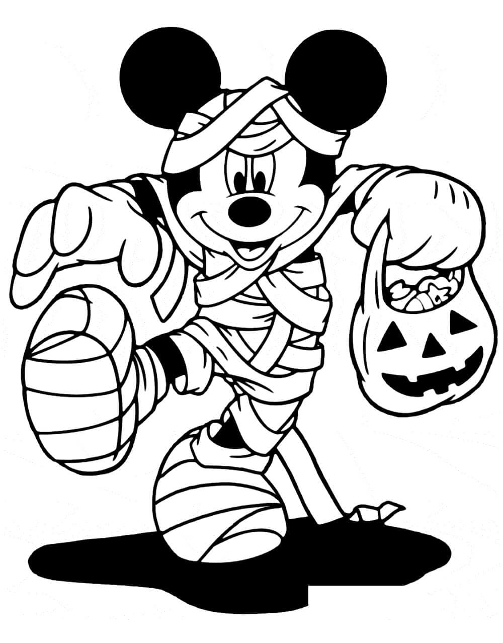 Mickey Mouse Houdt Pompoen Vast