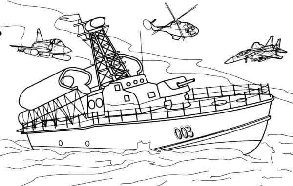 Militaire Boot Op Zee