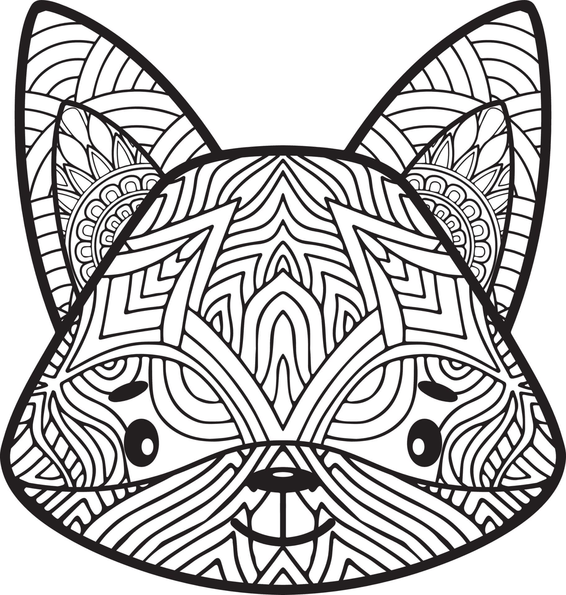 Fox gezicht Mandala