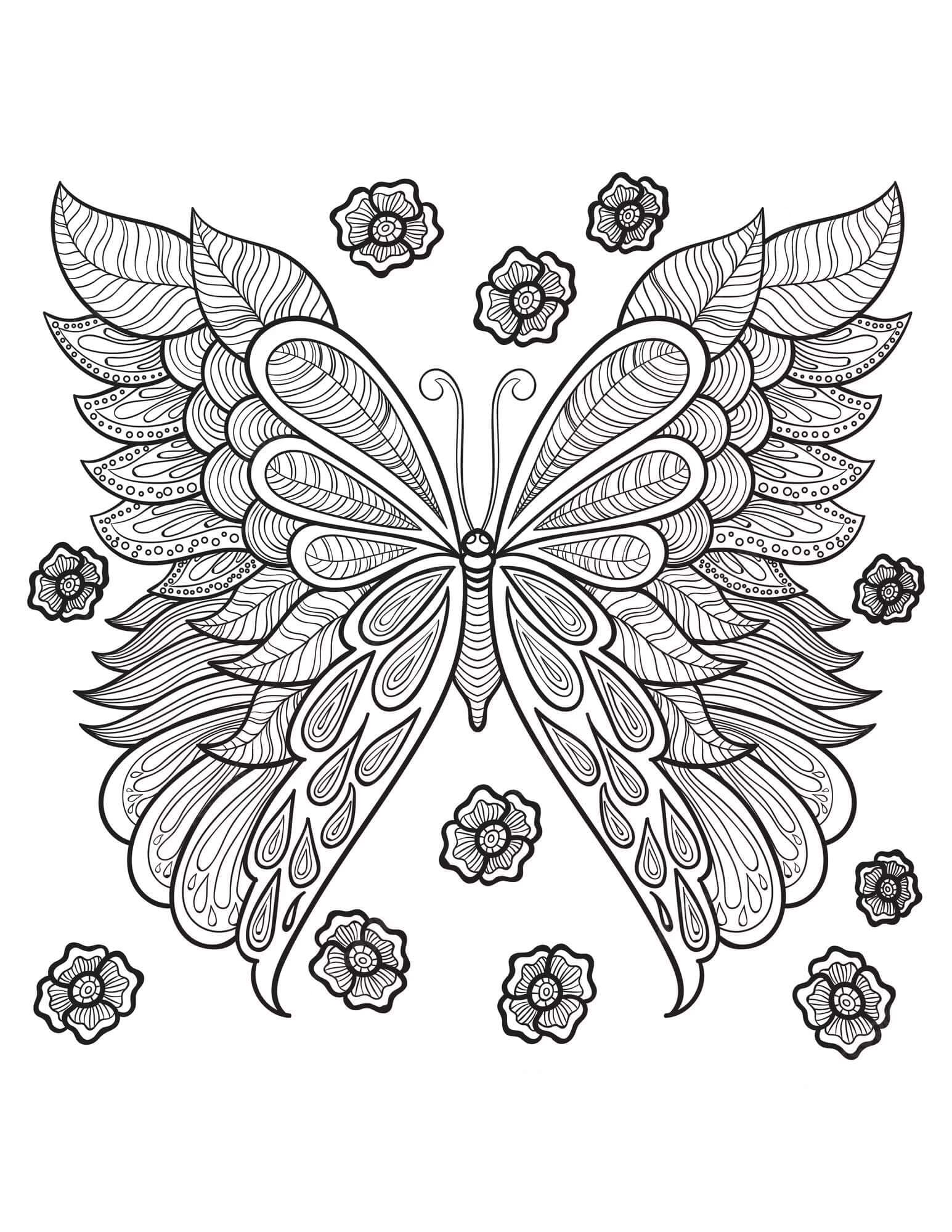 Vlinder Met Bloemen Mandala