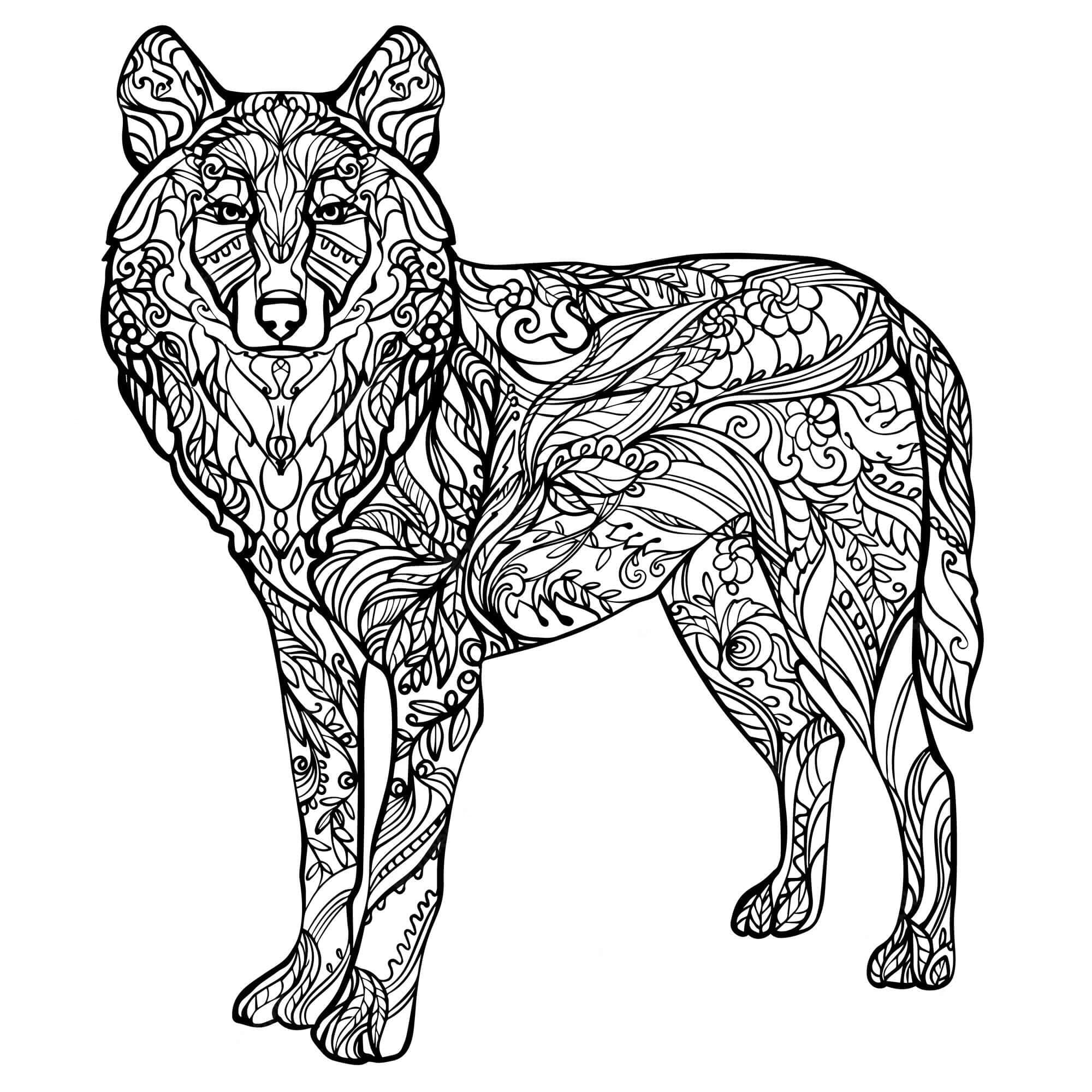 Wolf Staande Mandala
