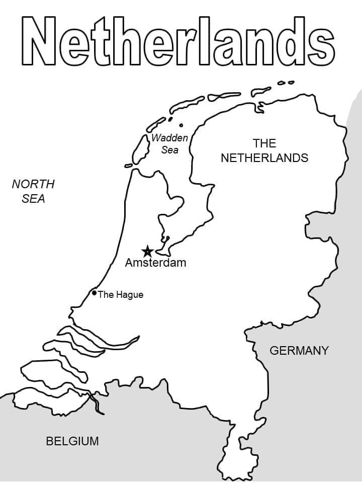 Afdrukbare kaart van Nederland