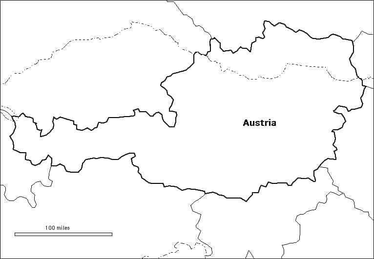 Afdrukbare kaart van Oostenrijk