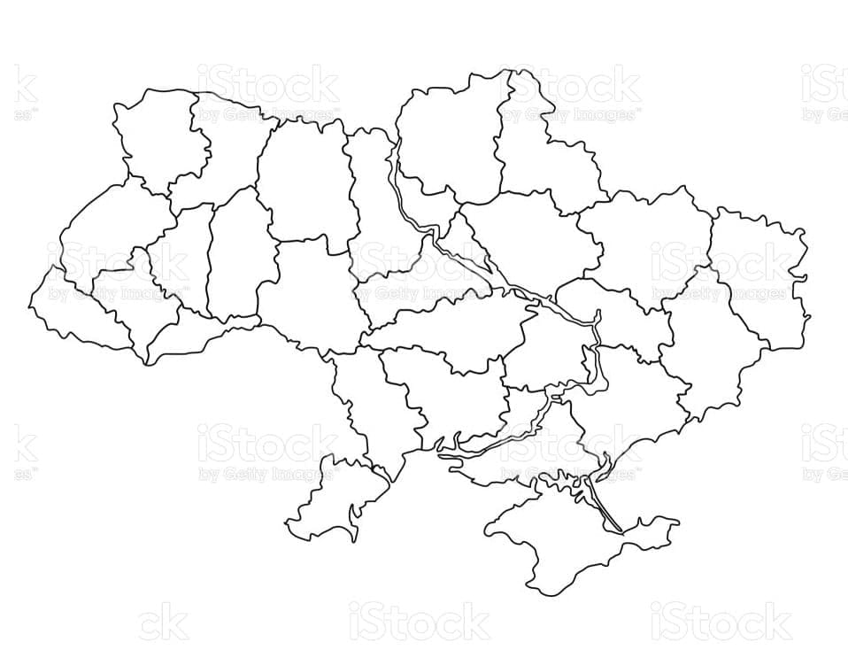 Afdrukbare Oekraïne Kaart Afdrukken