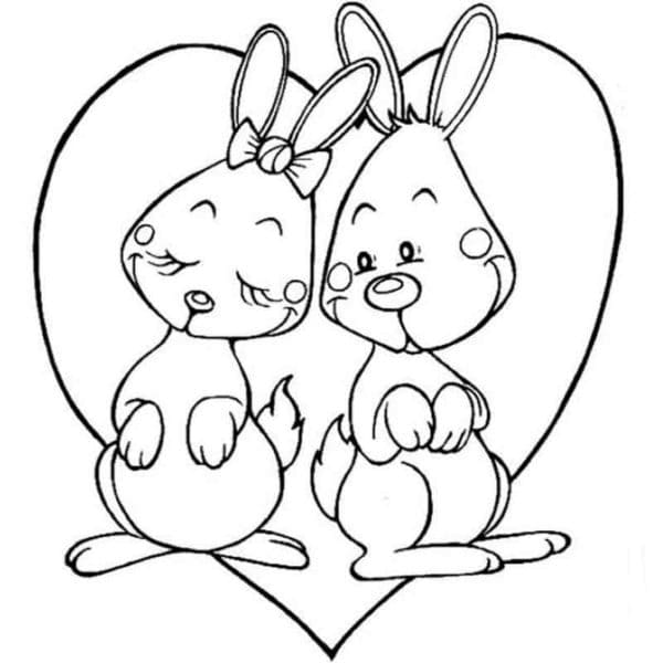 Flirtende verliefde konijntjes