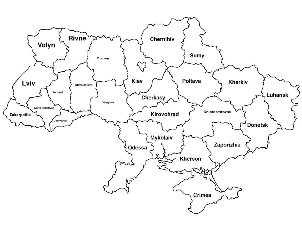 Kaart van Oekraïne