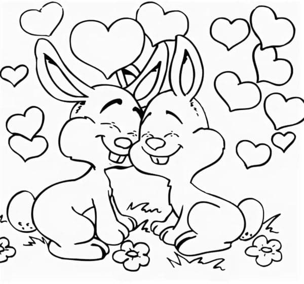 Paar konijn verliefd
