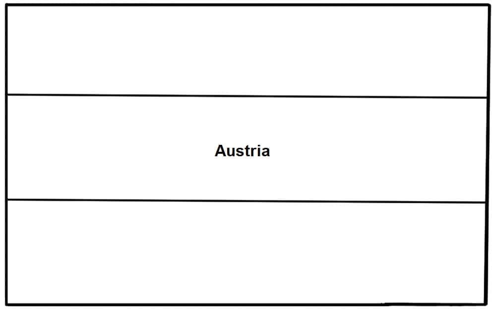 Tekening van de vlag van Oostenrijk
