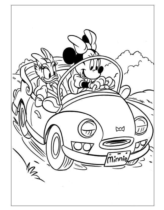 Minnie en Daisy rijden
