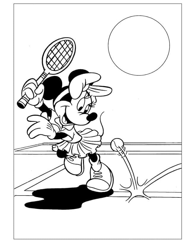 Minnie mouse speelt tennis