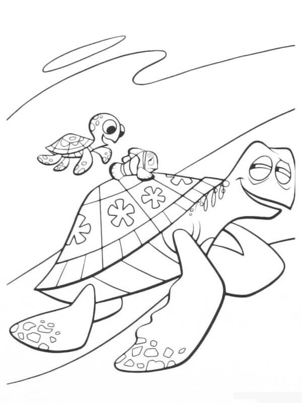 Nemo rijdende schildpad