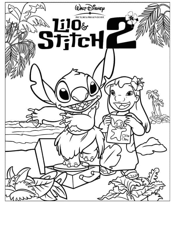 Lilo en Stitch op het Strand