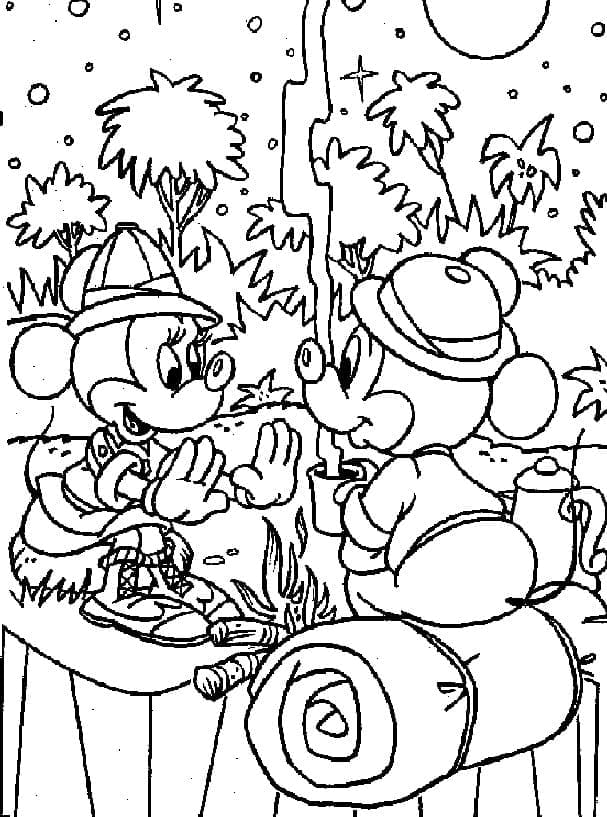 Mickey en Minnie gaan kamperen