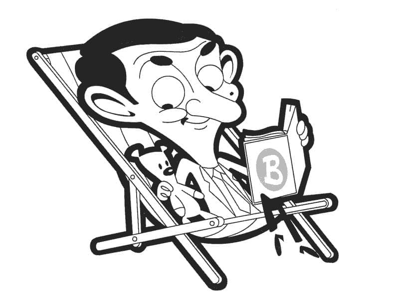 Mr Bean leest een boek