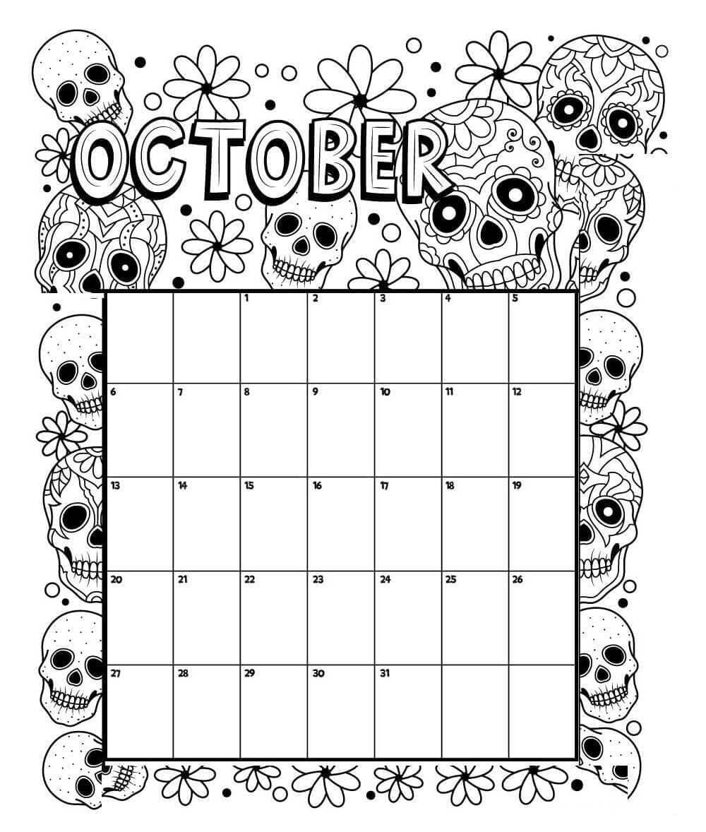 Oktober Halloween Kalender