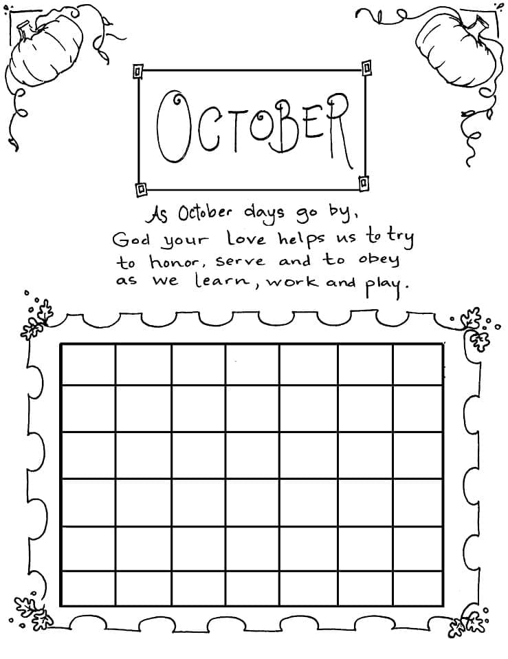 Oktober Kalender