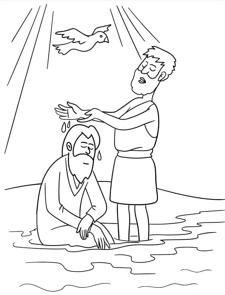 Afdrukbaar De doop van Jezus