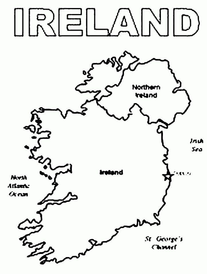 Afdrukbare kaart van Ierland